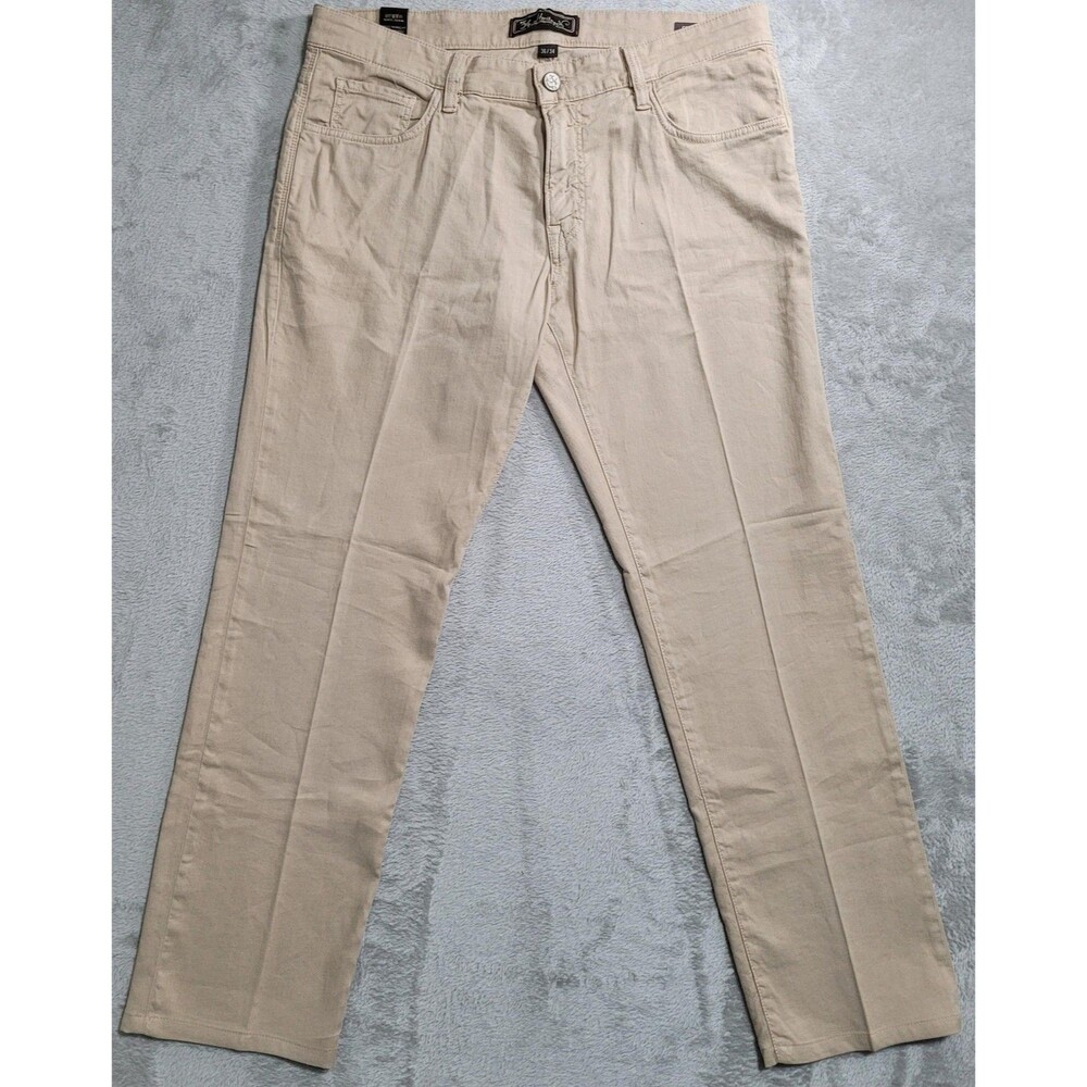 34 Heritage Courage Jeans Mens 36x34 Beige Straight Mid Rise Stretch Denim